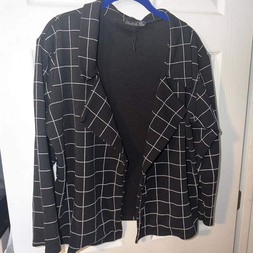 Plus size Women's Plaid Blazer Daily Work office Checked Suit